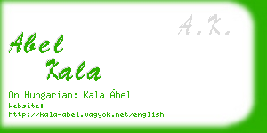 abel kala business card
